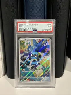 Pokemon SVI Riolu 215/198 PSA 9 Art Rare - Image 1