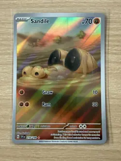 Pokemon TCG - Sandile 216/198 Illustration Rare Card - Scarlet Violet Base - NM - Image 3