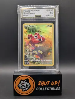 Paras GG32/GG70 Holo Full Art Rare Galarian Gallery Pokemon Crown Zenith AGS 10 - Image 1