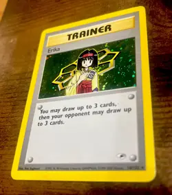Pokemon Trainer Erika 016/132 Gym Heroes Holo 1st First Edition Swirl - Image 1