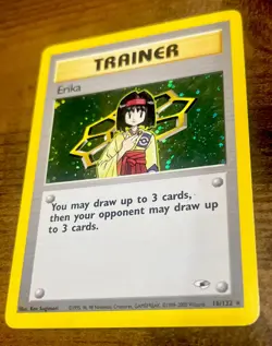 Pokemon Trainer Erika 016/132 Gym Heroes Holo 1st First Edition Swirl - Image 2
