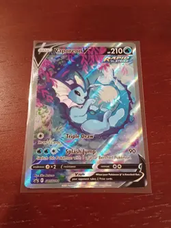 Pokemon TCG Vaporeon v Full Art 2021 SWSH181 Alt Art Black Star Promo - Image 1