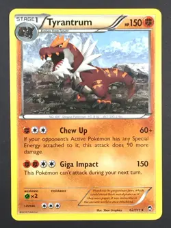 Pokemon TCG Tyrantrum 62/111 Regular Non Holo Rare XY Furious Fists LP - Image 1