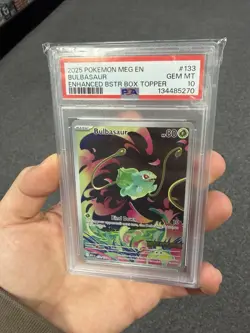 PSA 10 Bulbasaur 133/132 Stamped Box Topper Promo Pokemon Mega Evolution Base - Image 1