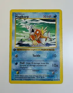 1999 Pokemon Base Set Magikarp 1st Edition Shadowless 35/102 MP - Image 1