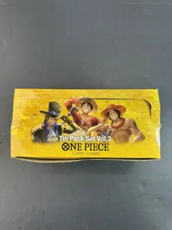 One Piece Card Game [12x] Tin Pack Set Vol.2 [TS-02] Display English In Hand USA - Image 1