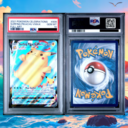 2021 POKEMON CELEBRATIONS #009 FULL ART/SURFING PIKACHU VMAX PSA 10 - Image 2