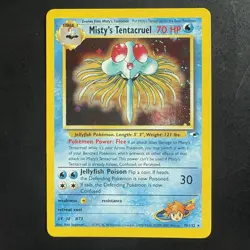 Pokemon TCG Misty's Tentacruel Gym Heroes Holo Card 10/132 Vintage WotC - Image 1