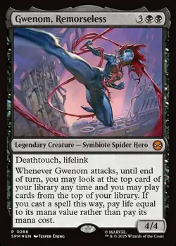 Light Play, English MTG Regular Gwenom, Remorseless Unique & Misc. Promos Magic - Image 1