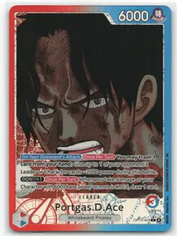 One Piece Portgas D. Ace Alt Art Leader OP13-002 L English Carrying on His Will - Image 1