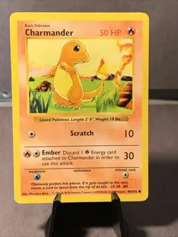 Pokemon TCG Charmander Base Set Shadowless 46/102 VTG WOTC 1999 LP - Image 1