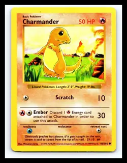 💥 Charmander | Pokemon TCG 1999 | (Shadowless Set) Non Holo Vintage # 46/102 - Image 1
