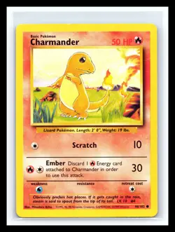 💥 Charmander # 46/102 | Base Set | | Vintage Pokemon 1999 TCG | - Image 1