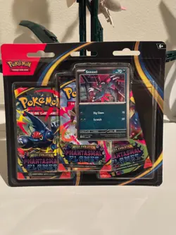 TCG Pokemon, Phantasmal Flames Sealed 3 Pack Blister with Promo Card - Image 1