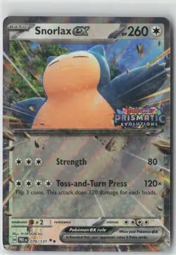 Snorlax ex (Prismatic Evolution Stamped) RR Misc Cards & Products 076/131 NM - Image 1