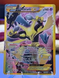 Pokemon TCG Alakazam EX Holo Ultra Rare 125/124 Card LP/MP - Image 1