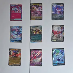 Lot of 9 Pokemon TCG Cards Farigiraf ex Zoroark V Lumineon V Holo V ex - Image 1