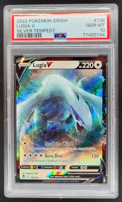 2022 Pokemon Sword & Shield Silver Tempest Lugia V #138/195 Holo PSA 10 WN2 - Image 1