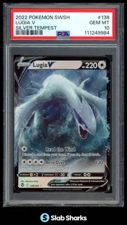 2022 POKEMON SWORD & SHIELD SILVER TEMPEST #138/195 LUGIA V PSA 10 - Image 1
