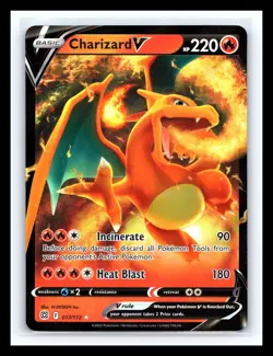 💥 Charizard V 017/172 Ultra Rare Pokemon TCG SWSH09: Brilliant Stars Holo - Image 1