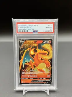 PSA 10 Pokemon TCG Charizard V 017/172 Swsh09: Brilliant Stars Holo PSA 10 - Image 1