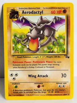 AERODACTYL 16/62 Non-Holo Rare Fossil Set Unlimited WOTC - Pokemon Card 1999 - Image 1