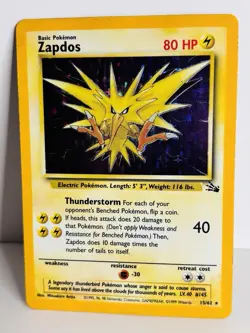 Zapdos - 15/62 - 1999 Fossil Unlimited - WOTC - Holo Rare - Pokemon TCG - Image 2