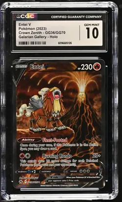ENTEI V Crown Zenith Holo Trainer Gallery #GG36 CGC 10 Pokemon [Nostalgium] - Image 1