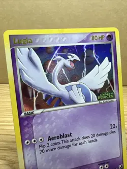 Pokemon Lugia EX Card Unseen Forces 29/115 Reverse Holo Rare PROMO STAMP! NM/LP - Image 2