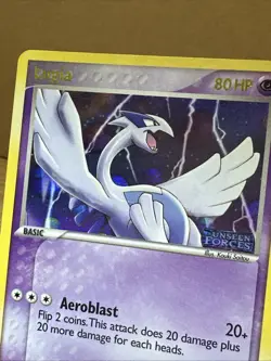 Pokemon Lugia EX Card Unseen Forces 29/115 Reverse Holo Rare PROMO STAMP! NM/LP - Image 5