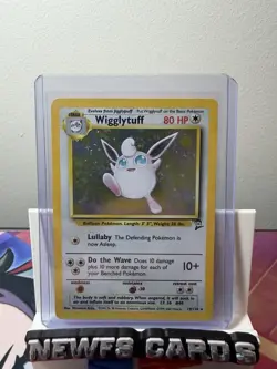 Pokemon TCG Wigglytuff Base Set 2 19/130 Unlimited Holo Rare MP - Image 1