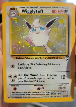 Pokemon TCG Wigglytuff Base Set 2 19/130 Unlimited Holo Rare MP - Image 1