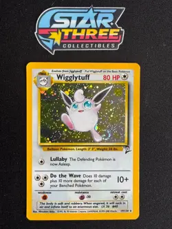 🌀✨ SWIRL Wigglytuff 19/130 Base Set 2 Holo Wotc Pokemon TCG Card - MP 🌀✨ - Image 1