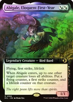MTG Abigale, Eloquent First-Year (Extended Art) FOIL - 0368 - Lorwyn Eclipsed NM - Image 1