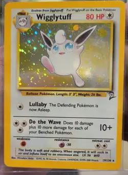 Wigglytuff 19/130 Base Set 2 Holo Wotc Pokemon Card Pokemon TCG Card SWIRL MP - Image 1