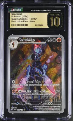 2024 Pokemon Surging Sparks #197/191 Ceruledge IR Holo CGC 10 PRISTINE - Image 1