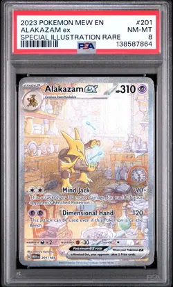 2023 POKEMON MEW EN-151 SPECIAL ILLUSTRATION RARE #201 ALAKAZAM EX PSA 8 - Image 1