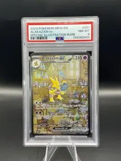 PSA 8 Alakazam ex Special Illustration Rare 201/165 Pokemon 151 ENGLISH 2023 - Image 1