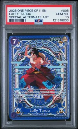 2025 One Piece OP11-A Fist of Divine Speed #005 Luffy-Taroou SP Alternative Art - Image 1
