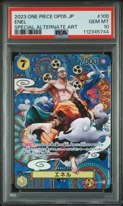 2023 ONE PIECE AWAKENING NEW ERA JAPANESE ENEL SPECIAL ALT ART OP05-100 PSA 10 - Image 1