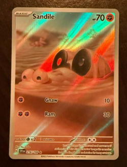 Pokemon TCG Sandile Scarlet & Violet Base Set 216/198 Holo Illustration Rare NM - Image 1