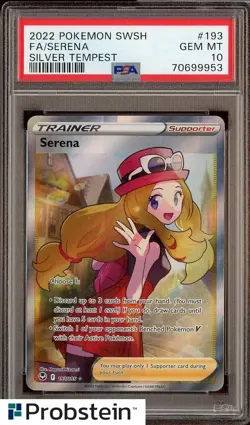 2022 Pokemon Sword & Shield Silver Tempest #193 Full Art Serena PSA 10 - Image 1