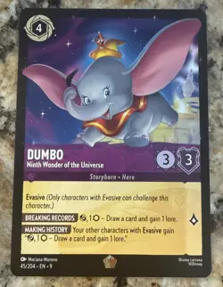 Disney Lorcana - Dumbo Ninth Wonder of the Universe 45/204 - Fabled - Legendary - Image 1