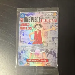 Bandai Namco One Piece Monkey.D.Luffy US Voyage Promo Card P-055 - Image 1