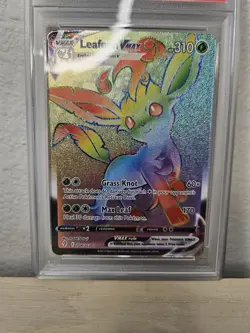 Pokemon TCG Leafeon VMAX Rainbow Secret Rare Psa9 Card Evolving Skies 204/203 - Image 3