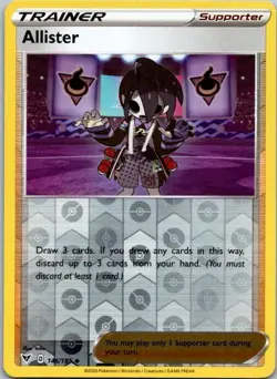 Pokemon TCG Allister SWSH Vivid Voltage 146/185 Reverse Holo Uncommon Card NM - Image 1