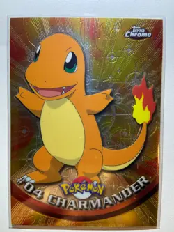 2000 Topps Chrome Pokemon #04 Charmander Base Card – TV Animation Edition - Image 1