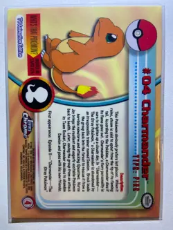 2000 Topps Chrome Pokemon #04 Charmander Base Card – TV Animation Edition - Image 2