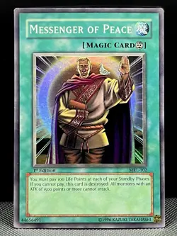 Messenger of Peace MRL-102 1st Ed Yu-Gi-Oh Super Rare – LP Vintage Spell Card - Image 1