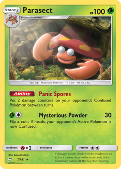 Parasect 7/181 Rare | Team Up | Pokemon Card - Image 1